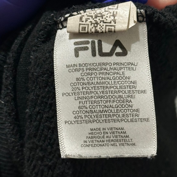 FILA Black Hoodie Sweatshirt Kangaroo Pocket Drawstring Hood Women's S - Picture 9 of 9